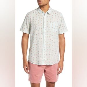 Marine Layer Palm Print Short Sleeve Button‎ Up Shirt